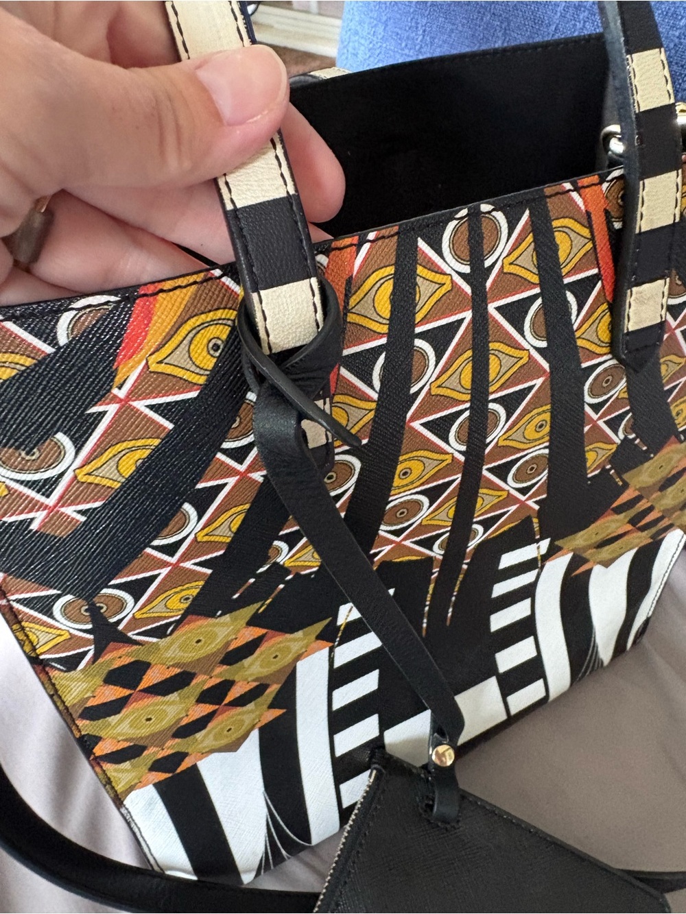 GIVENCHY Geometric Tribal Antigona Shopping Tote Bag w/Pouch&Shoulder Strap EUC - Picture 12 of 15